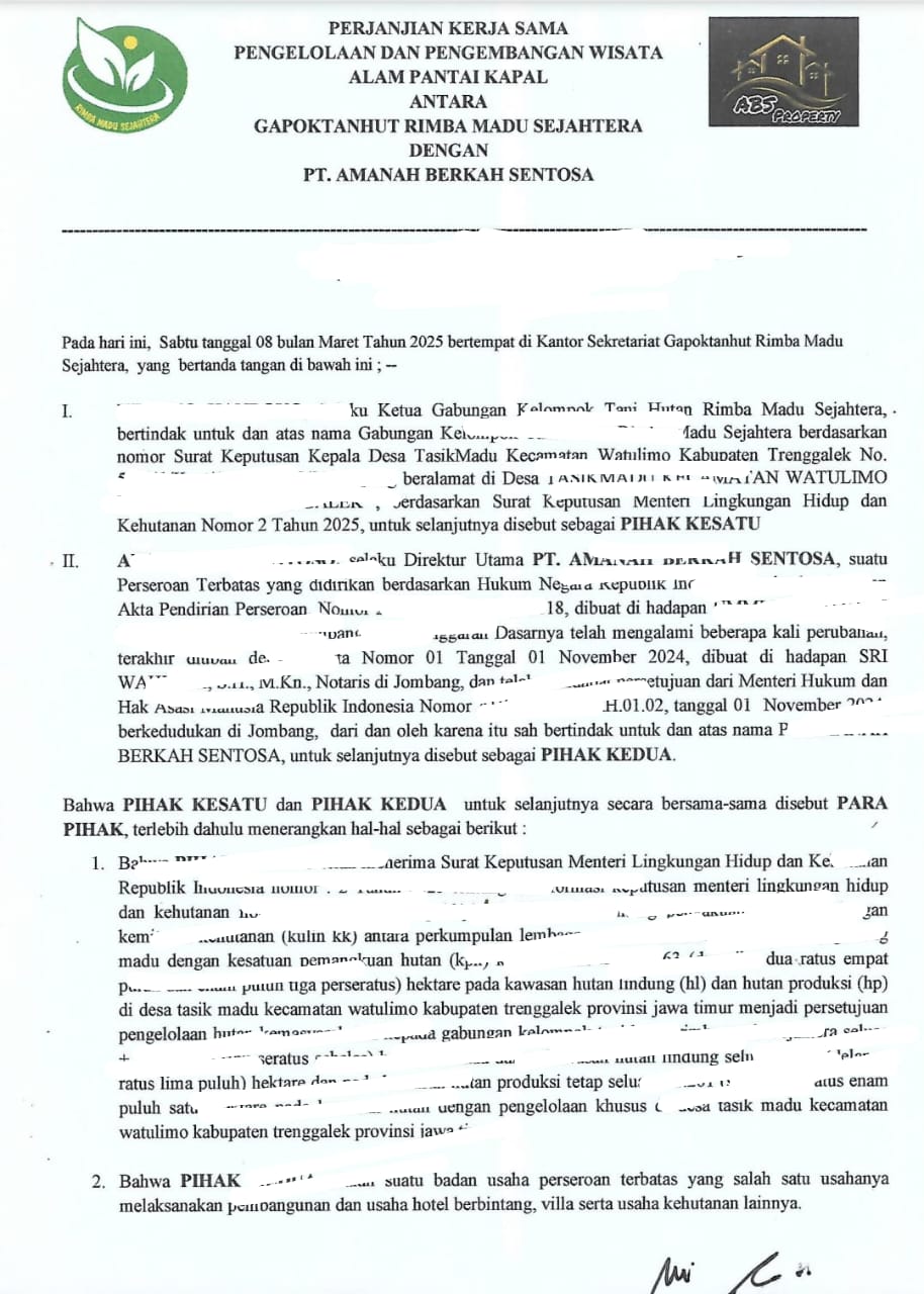 Pendampingan proses PKS antara Gapoktan Gunung Madu dengan PT ABS